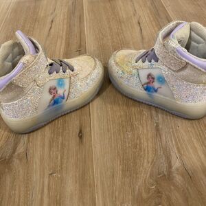 Frozen Hightop Sneakers Glitter Sparkles Size 6 No Tie Some Wear